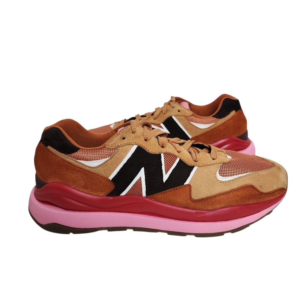 New Balance 57/40 Mens Size 11 Brown/Red Suede Lace Up Athletic Sneakers